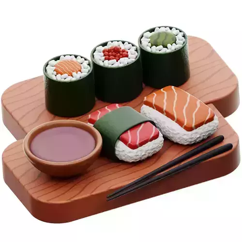 Japanese Food Sushi 3D Icon