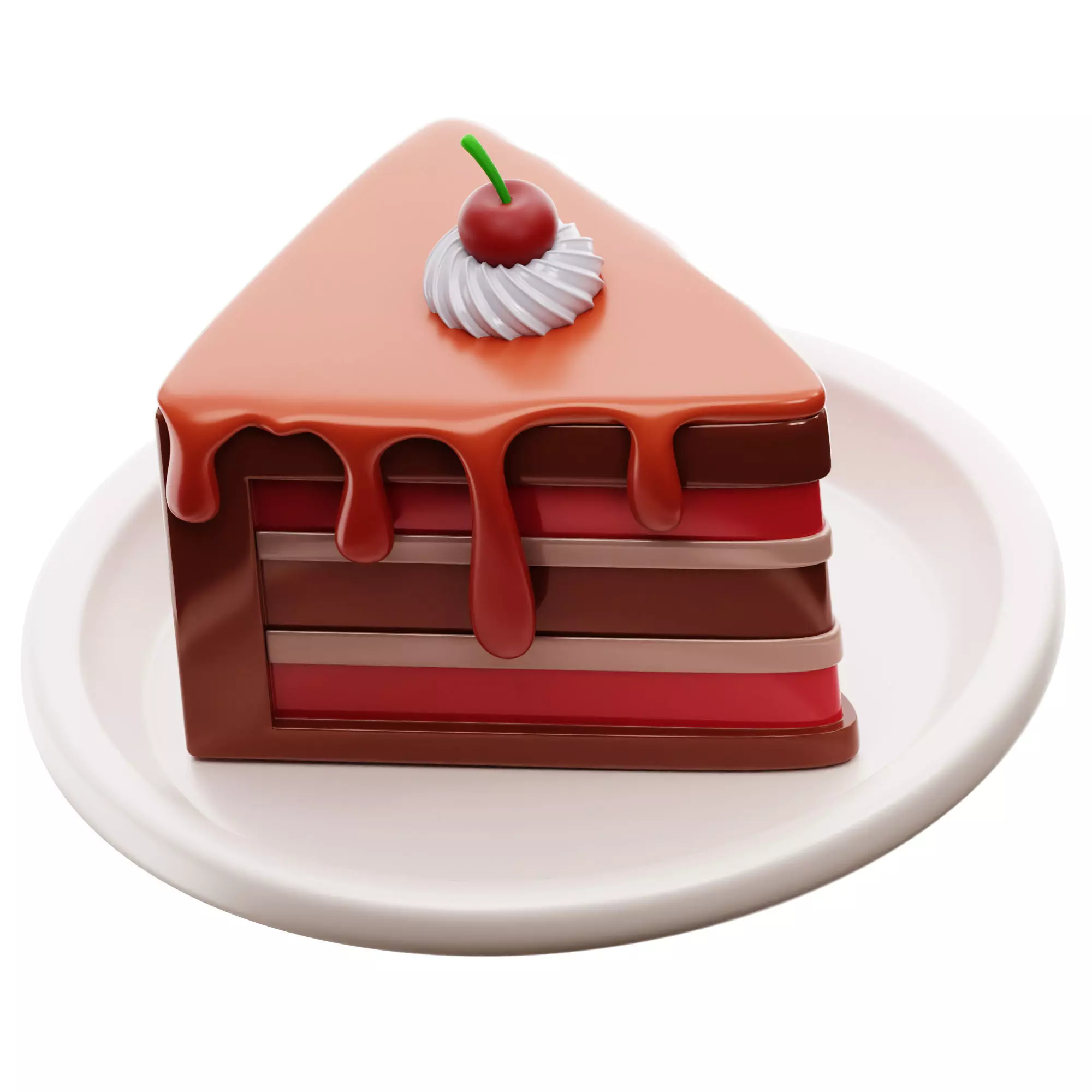 Cake 3D Icon Low-poly 3D model_0