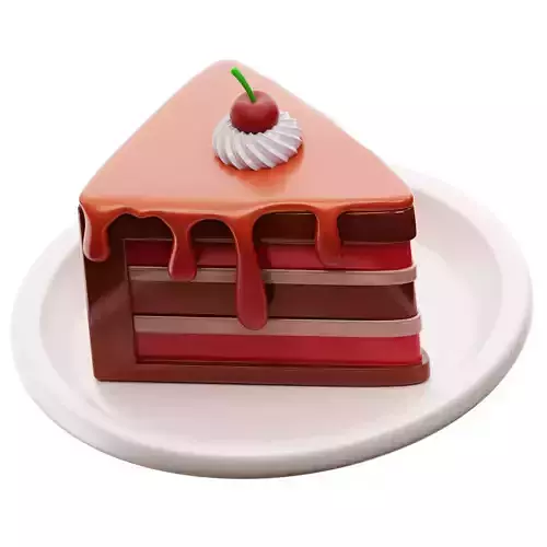 Cake 3D Icon Low-poly 3D model