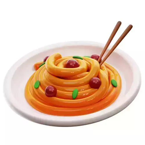 Spaghetti 3D Icon Low-poly 3D model