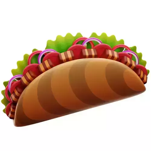 Taco 3D Icon Low-poly 3D model