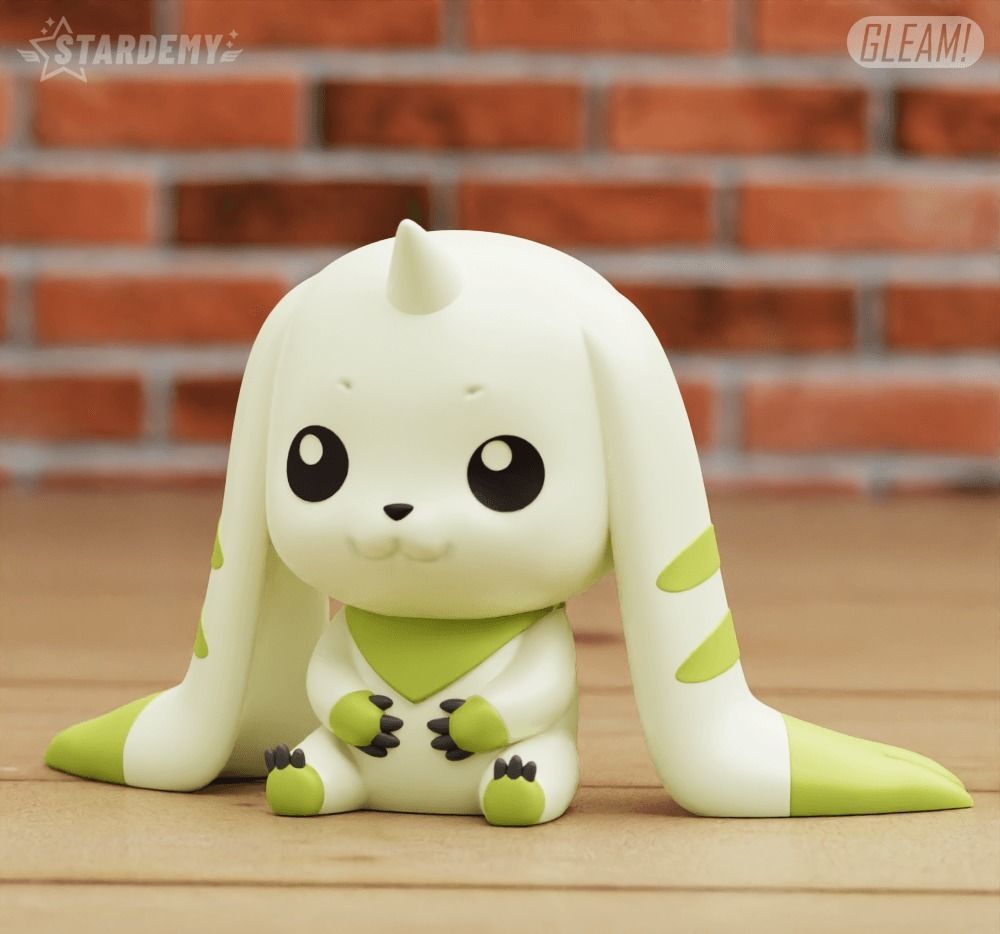 Terriermon Chibi no supports 2 different poses Digimon 3D print model_6