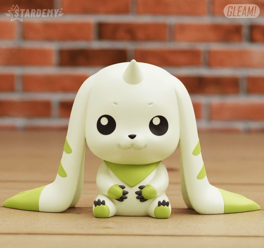 Terriermon Chibi no supports 2 different poses Digimon 3D print model_1