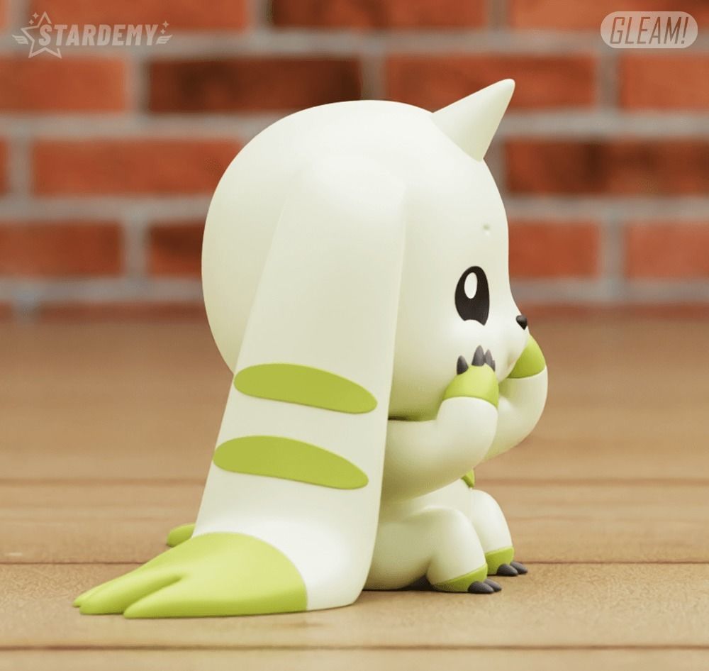 Terriermon Chibi no supports 2 different poses Digimon 3D print model_10