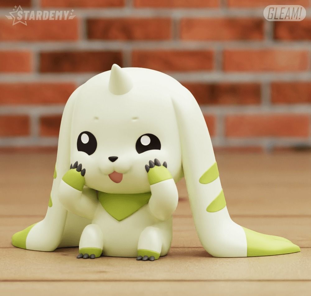 Terriermon Chibi no supports 2 different poses Digimon 3D print model_11