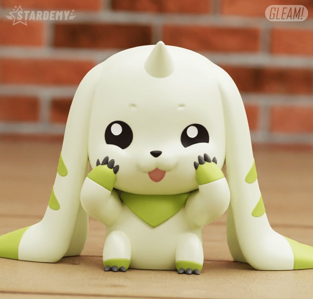 Terriermon Chibi no supports 2 different poses Digimon 3D print model_7