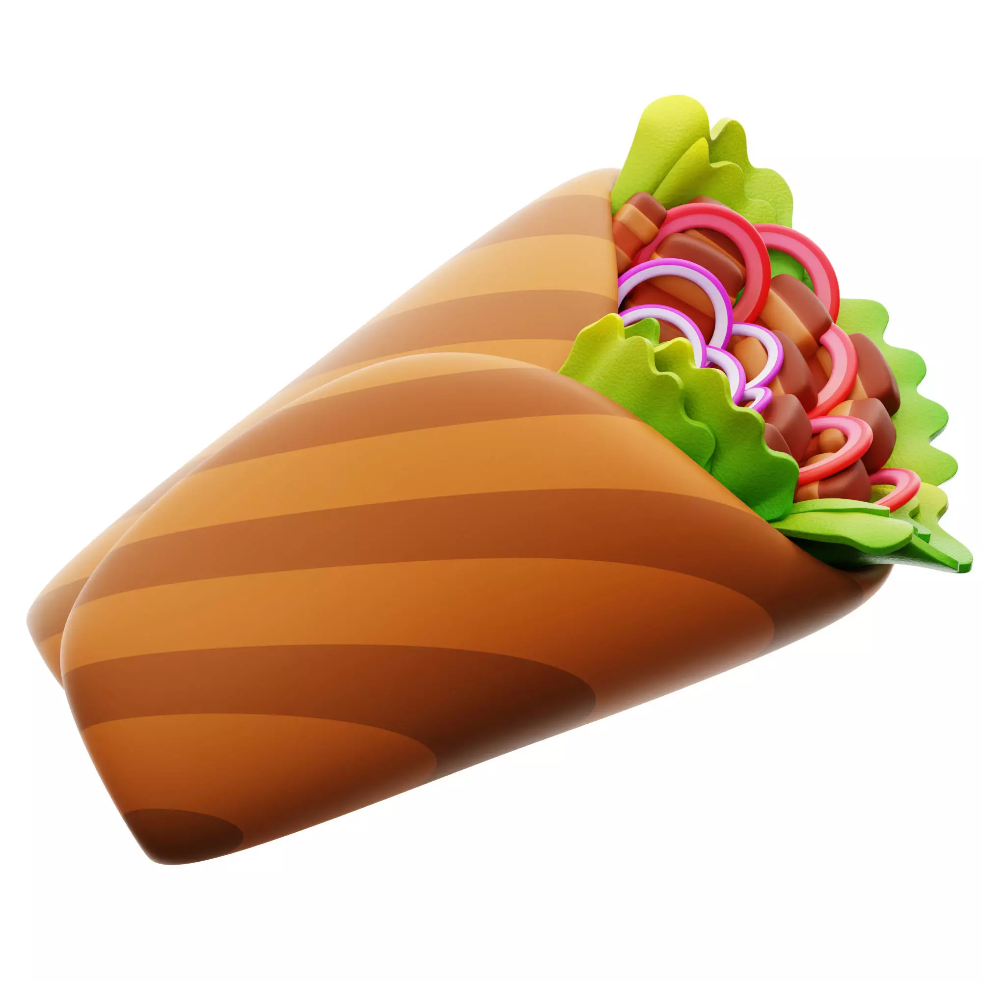 Kebab 3D Icon Low-poly 3D model_0