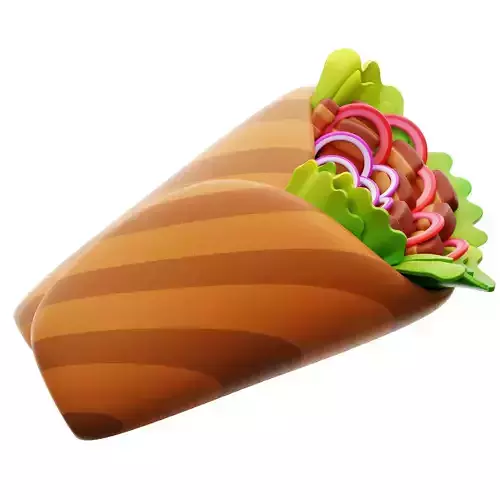 Kebab 3D Icon Low-poly 3D model