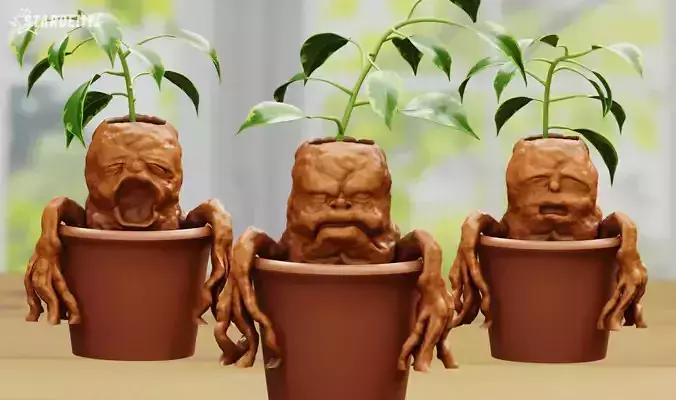 Mandrake Planter from Harry Potter no supports 3D print model