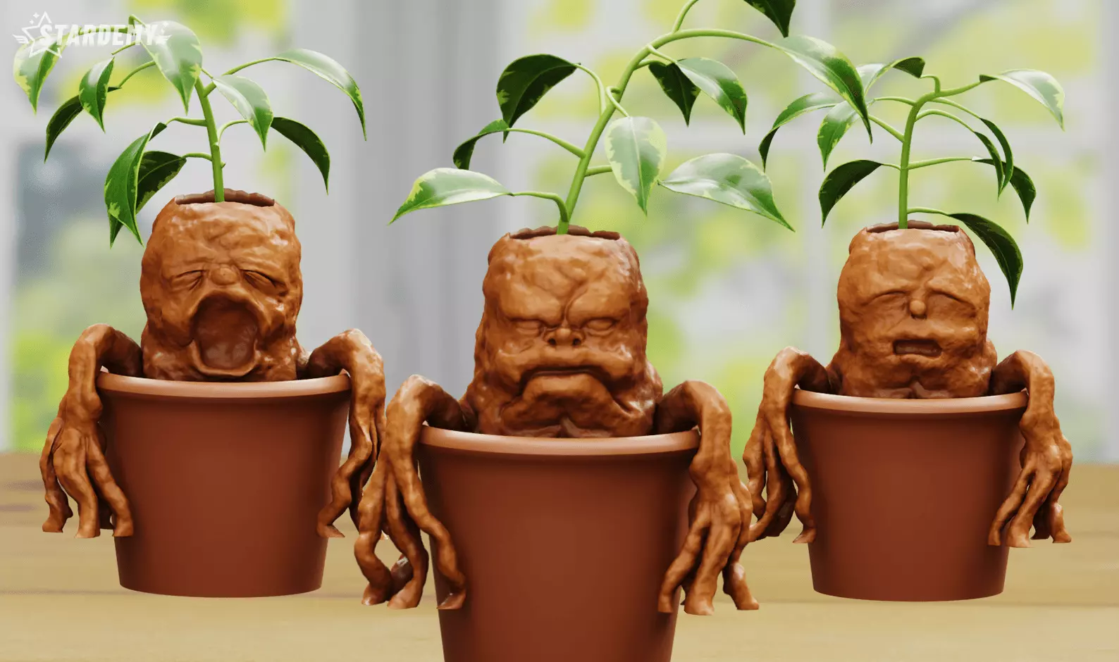 Mandrake Planter from Harry Potter no supports 3D print model_0