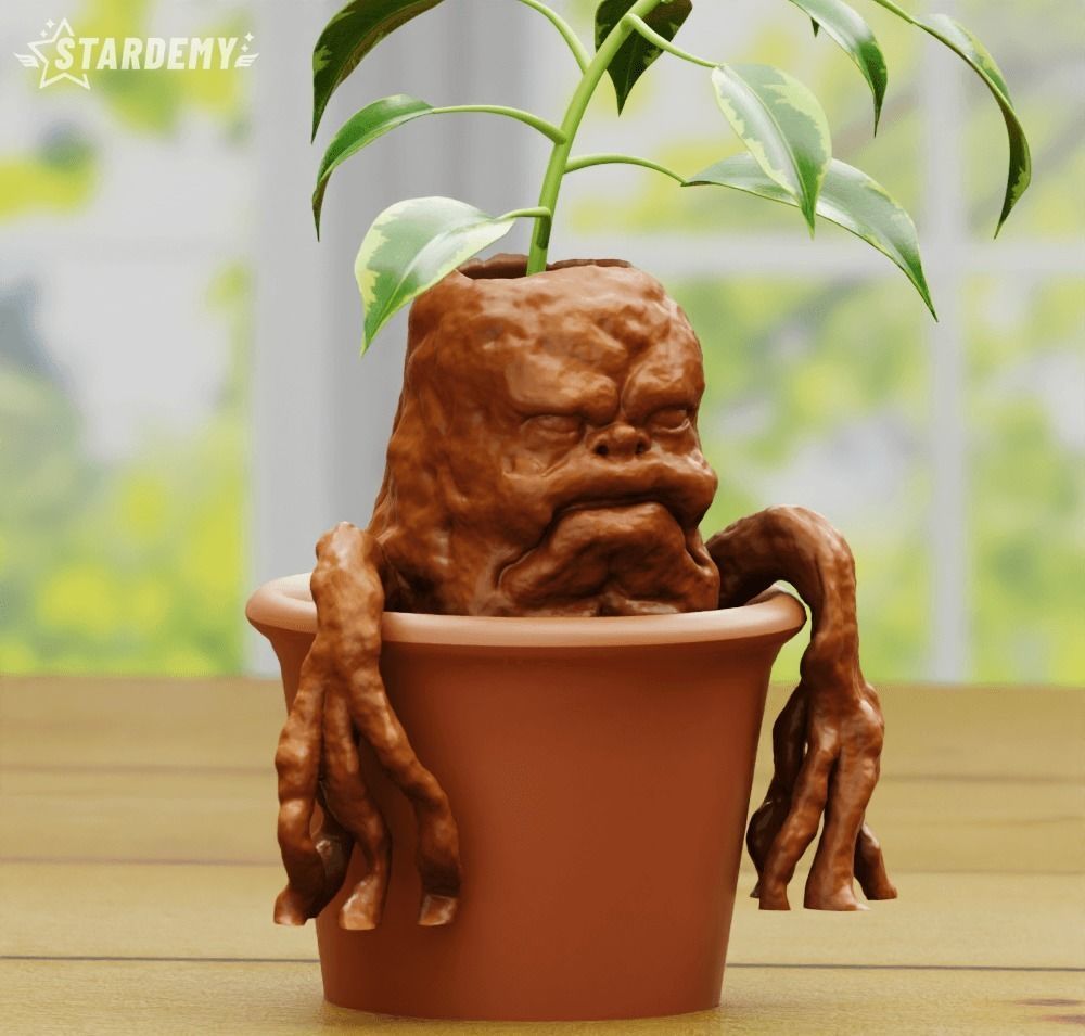 Mandrake Planter from Harry Potter no supports 3D print model_2