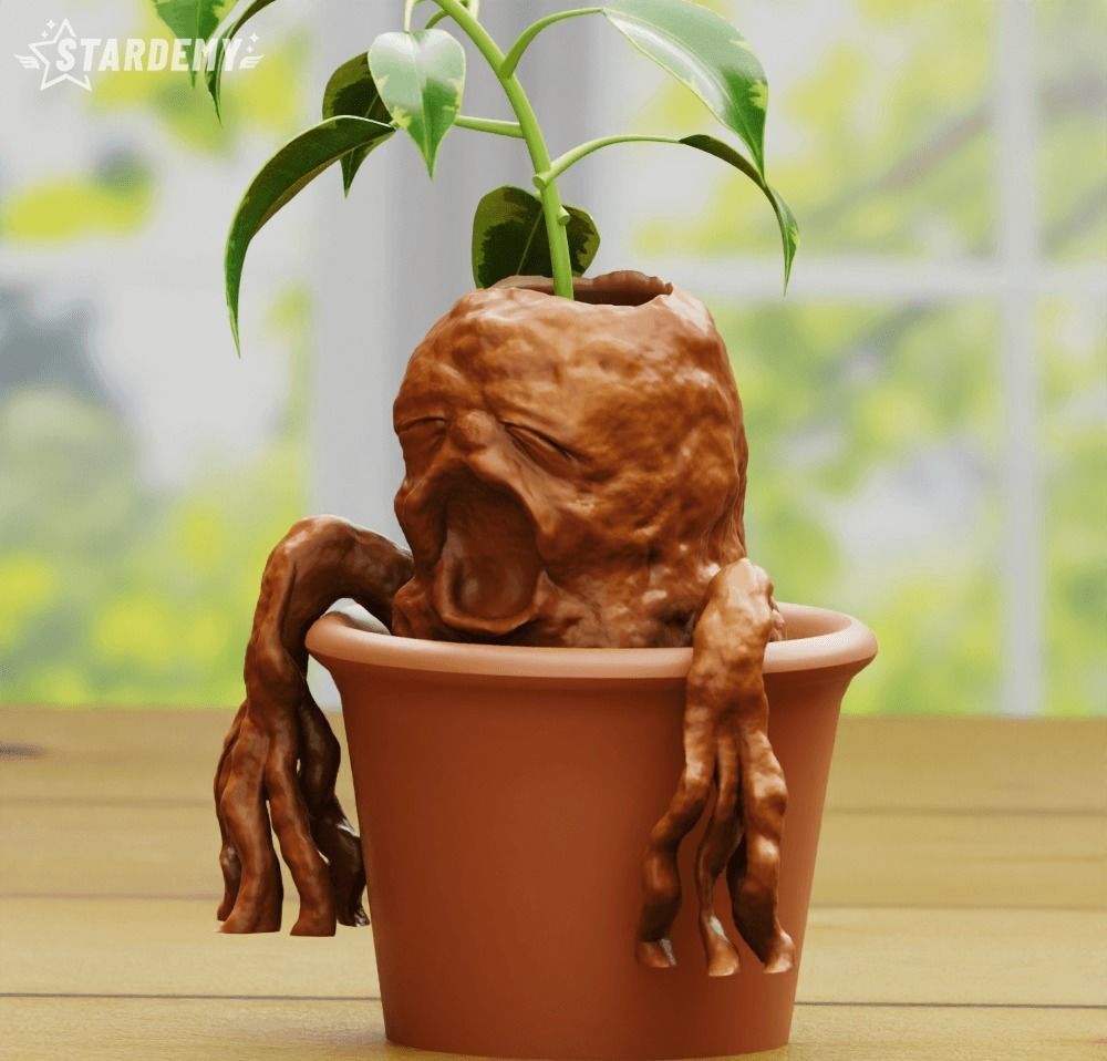 Mandrake Planter from Harry Potter no supports 3D print model_3