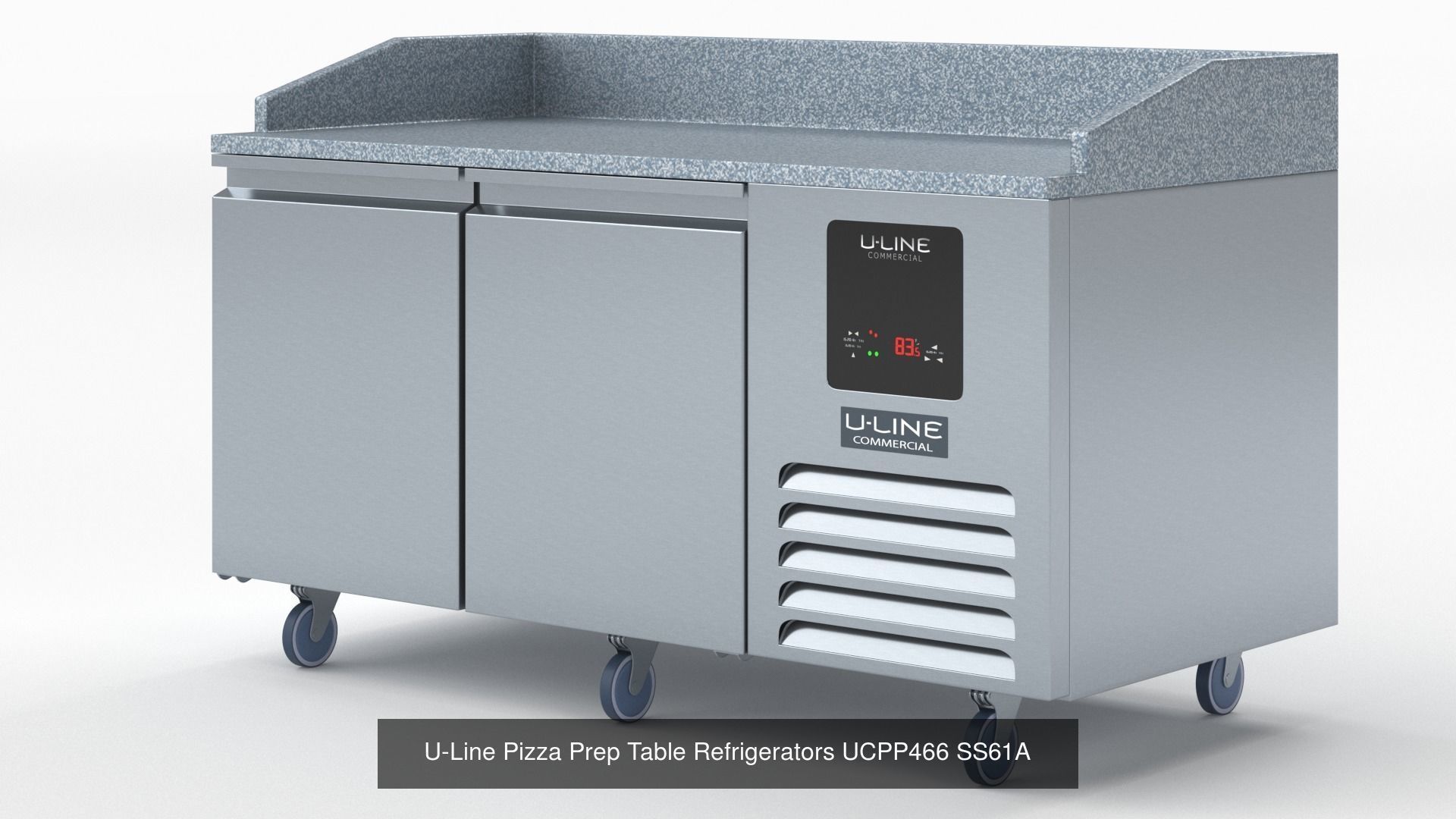 Commercial Pizza Prep Table Condiment Rail Refrigerated Base 3D Model Collection_1