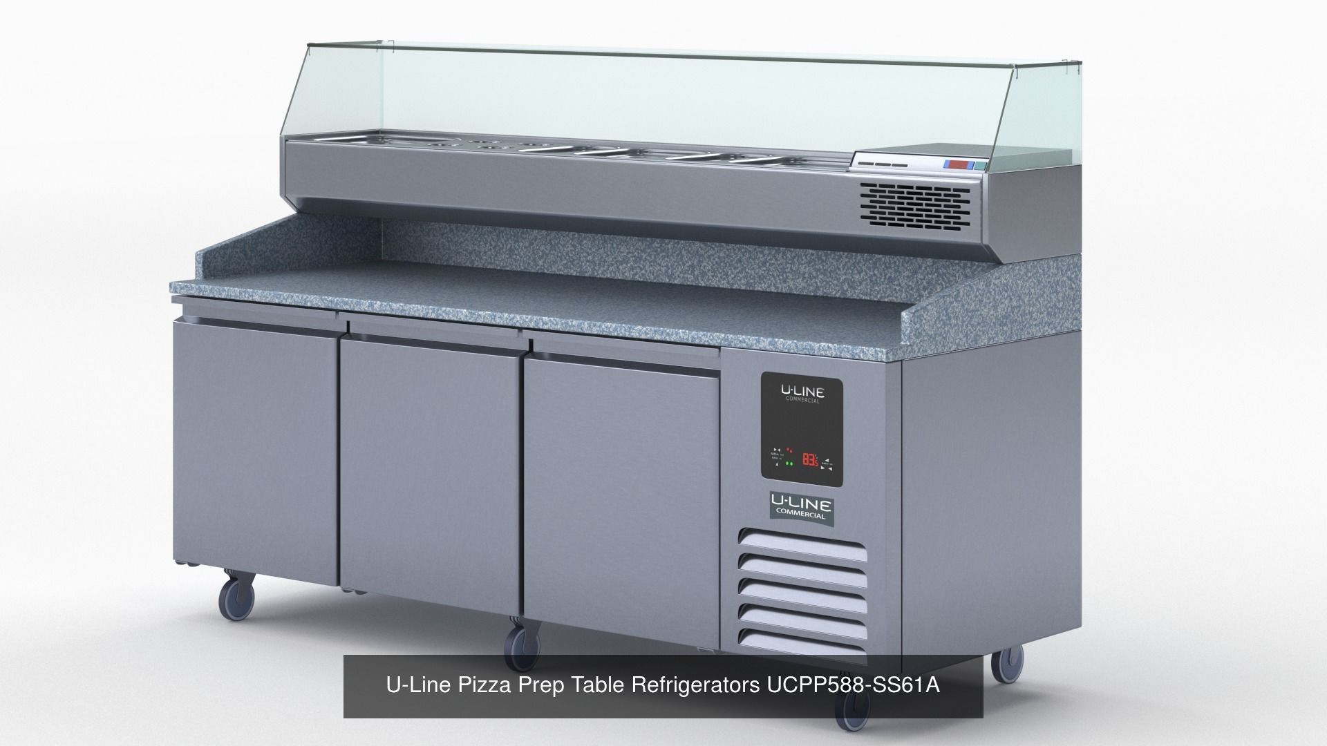 Commercial Pizza Prep Table Condiment Rail Refrigerated Base 3D Model Collection_2