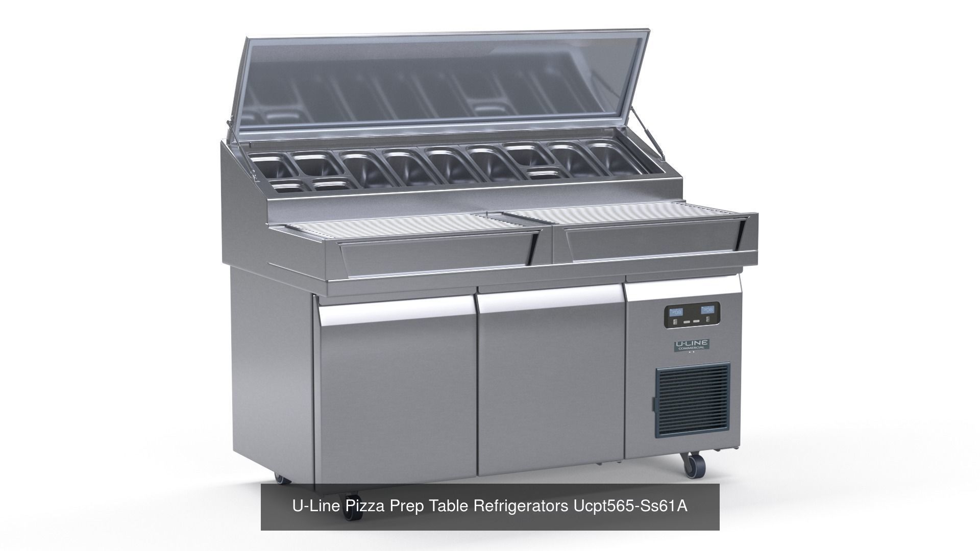 Commercial Pizza Prep Table Condiment Rail Refrigerated Base 3D Model Collection_4