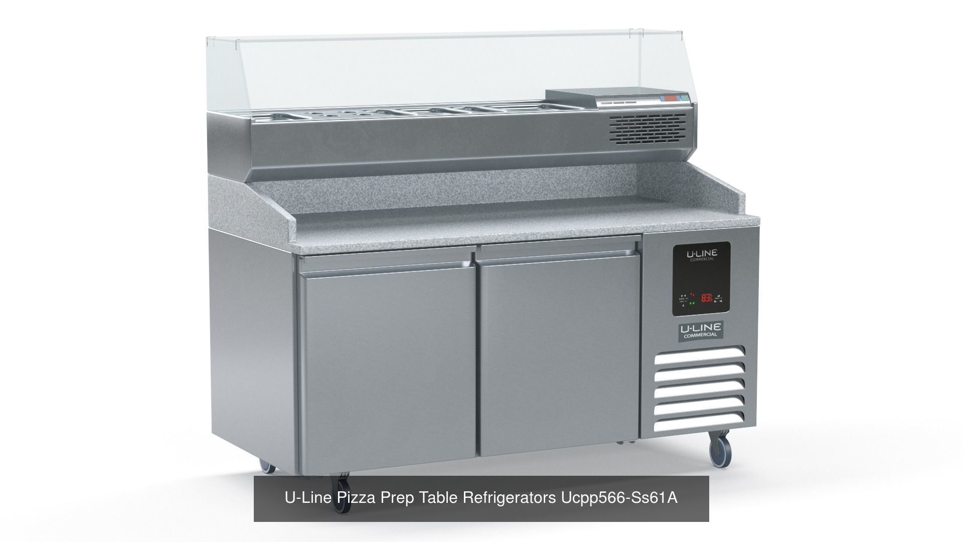 Commercial Pizza Prep Table Condiment Rail Refrigerated Base 3D Model Collection_5