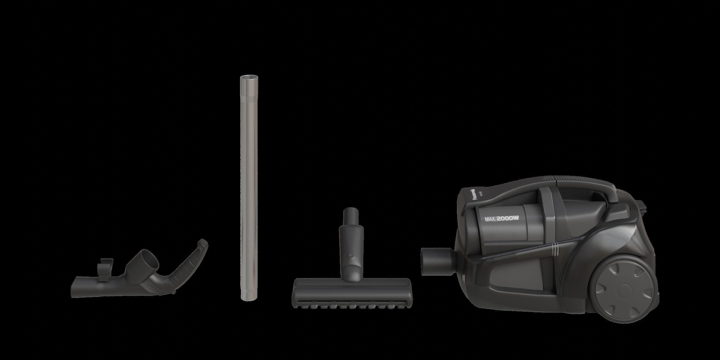 Black Modern Vacuum Cleaner 3D model_8