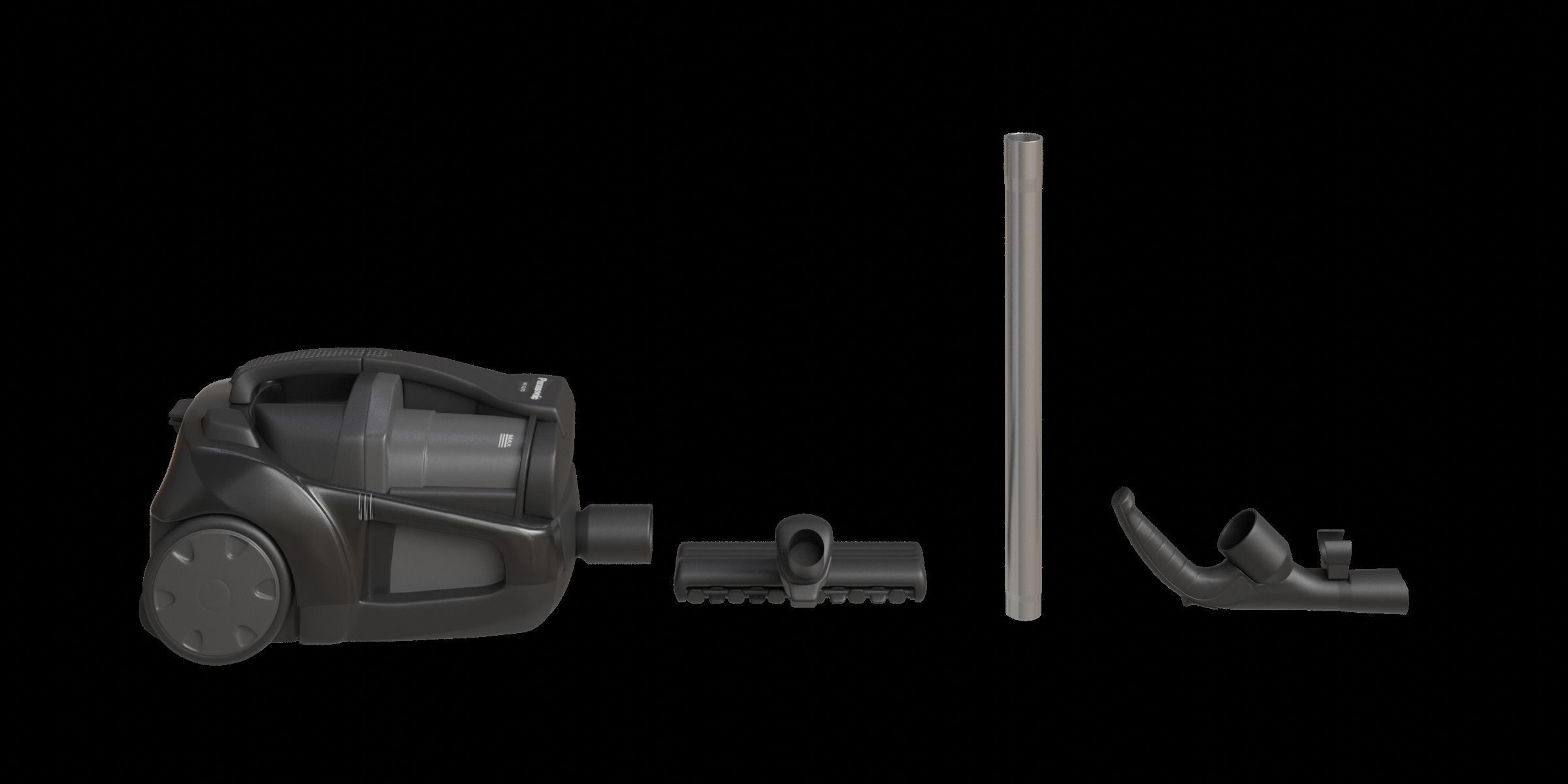 Black Modern Vacuum Cleaner 3D model_10
