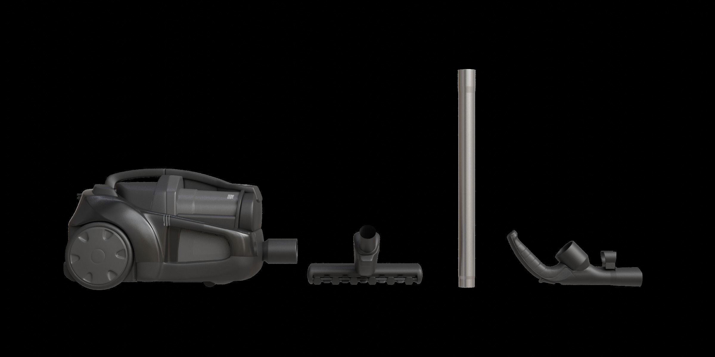 Black Modern Vacuum Cleaner 3D model_6