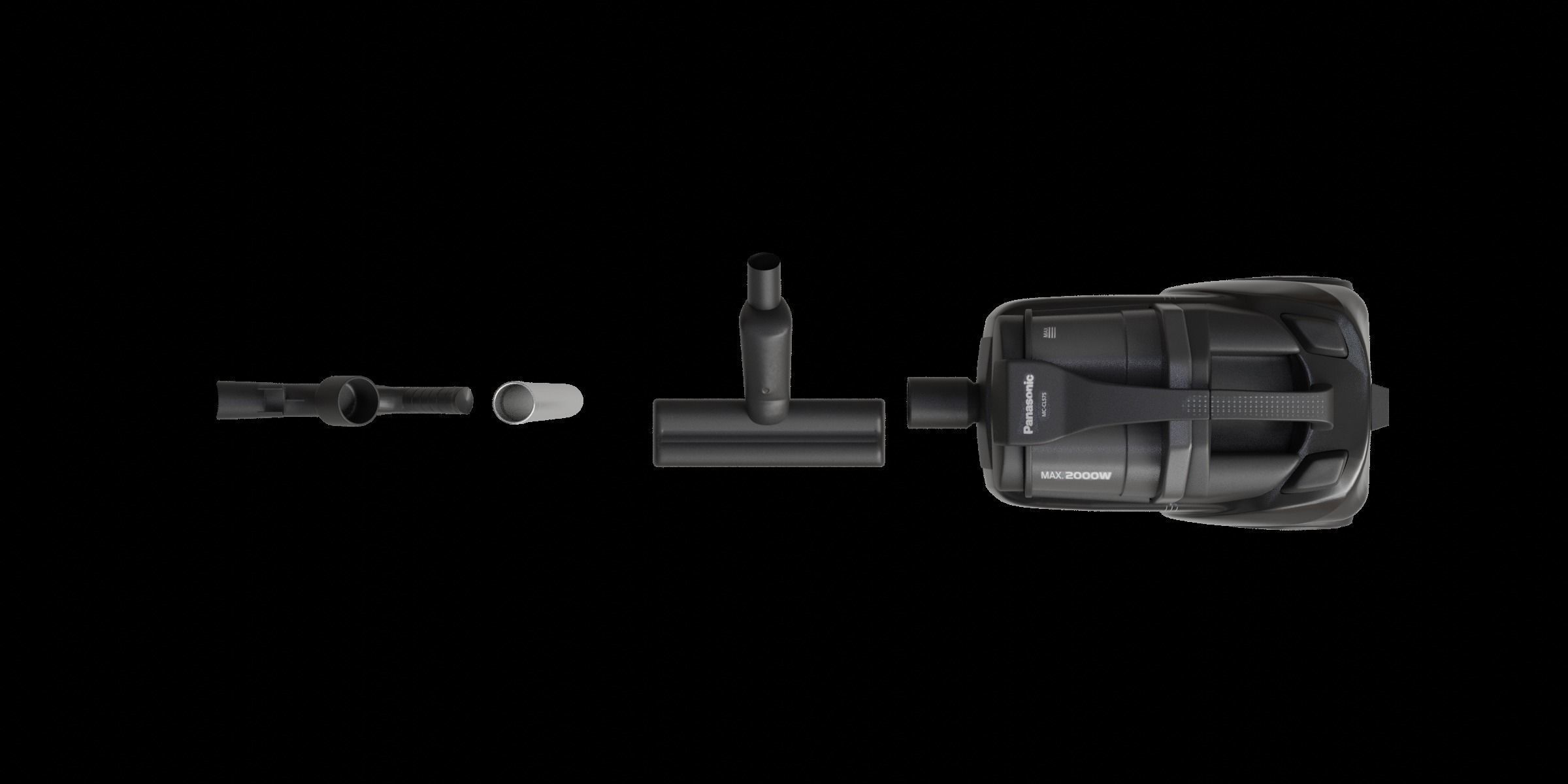 Black Modern Vacuum Cleaner 3D model_1