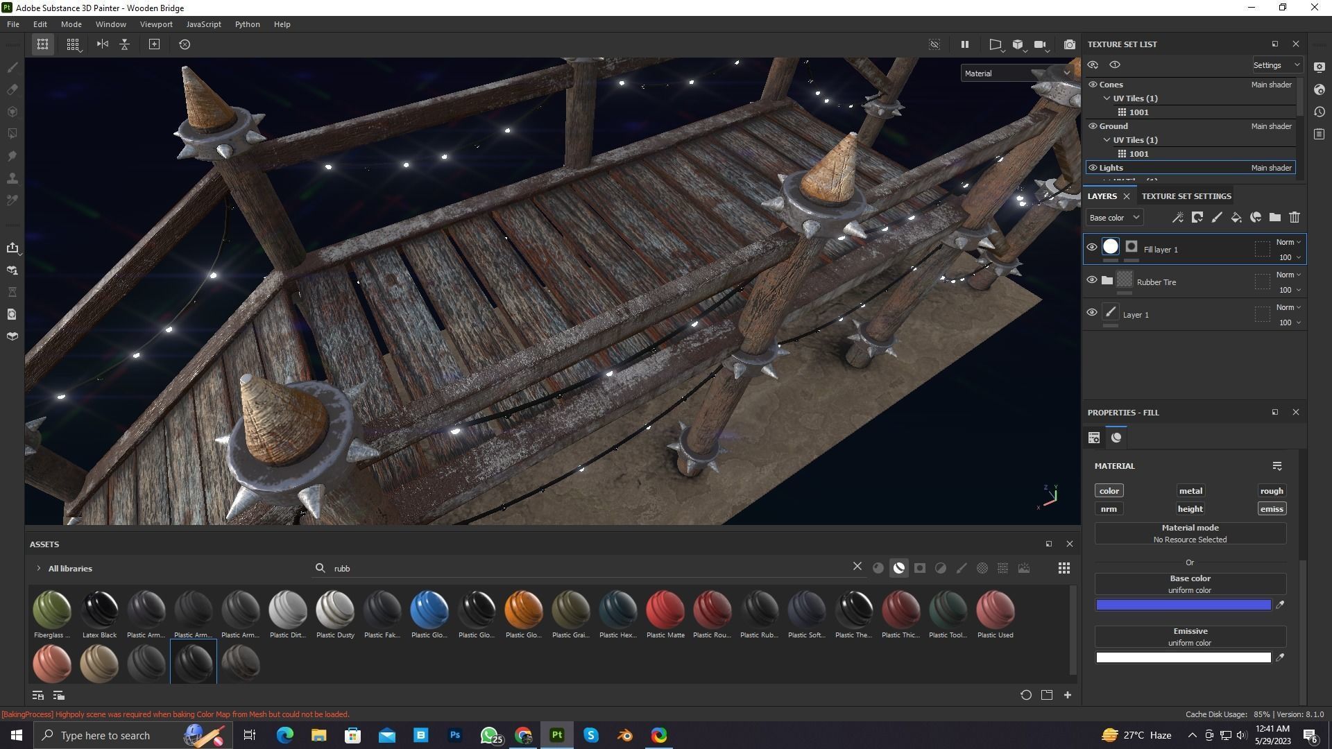 Game Ready Wooden Bridge Low-poly 3D model_12