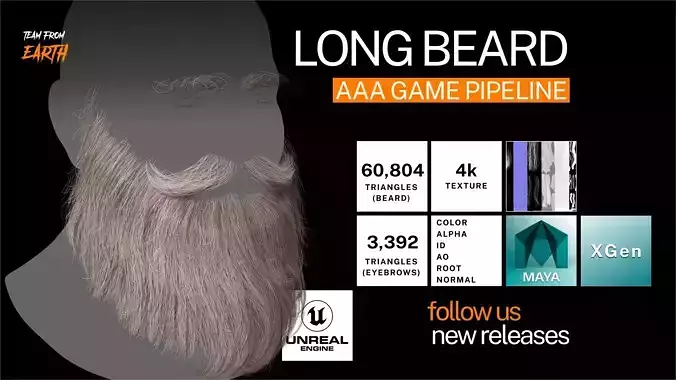 Real-time long beard XGen 