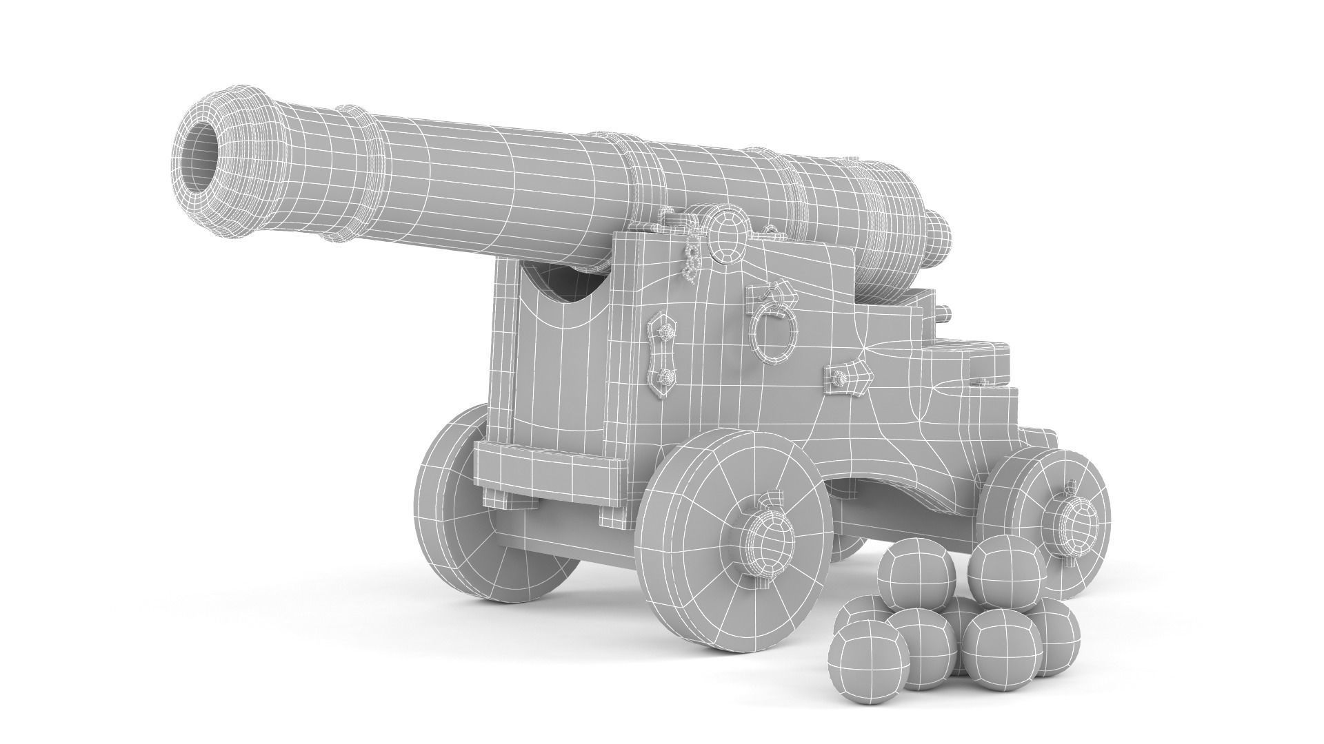 Old Cannon 3D model_7