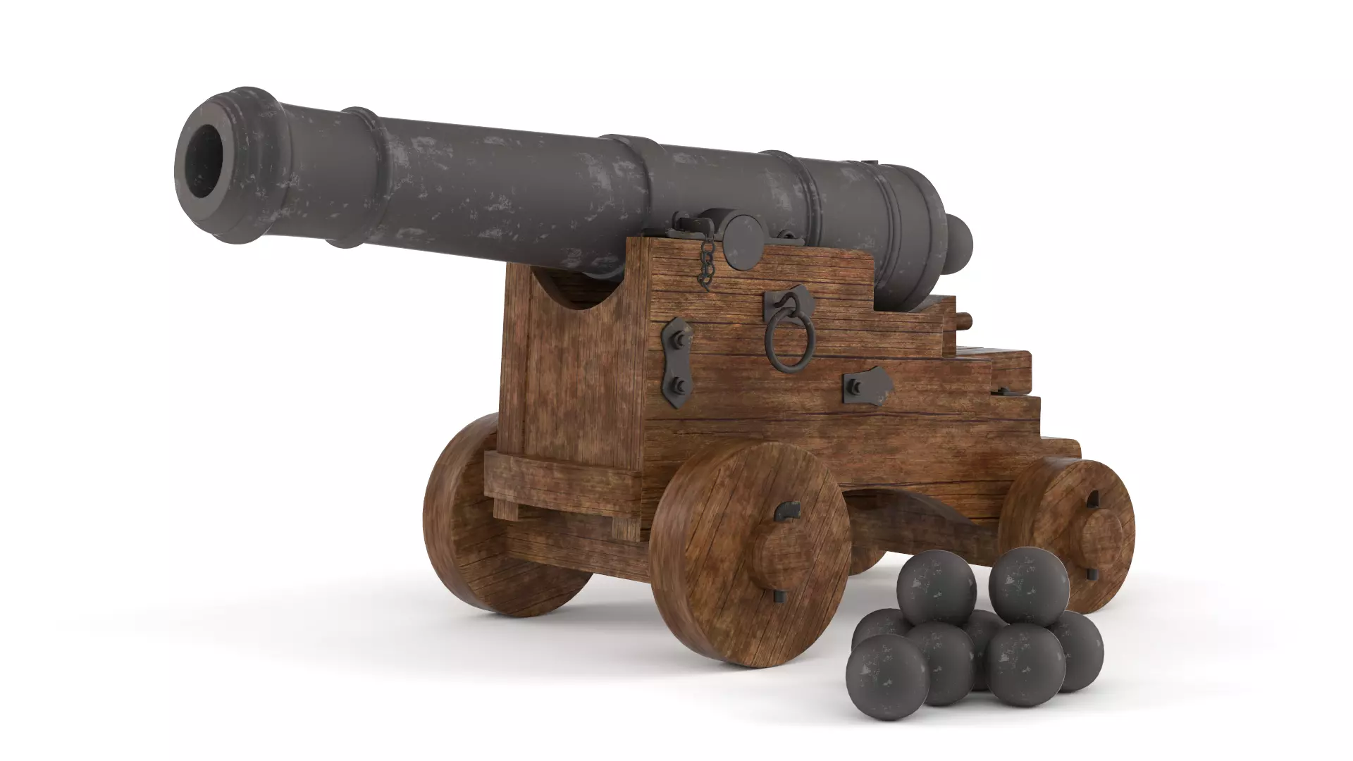 Old Cannon 3D model_0