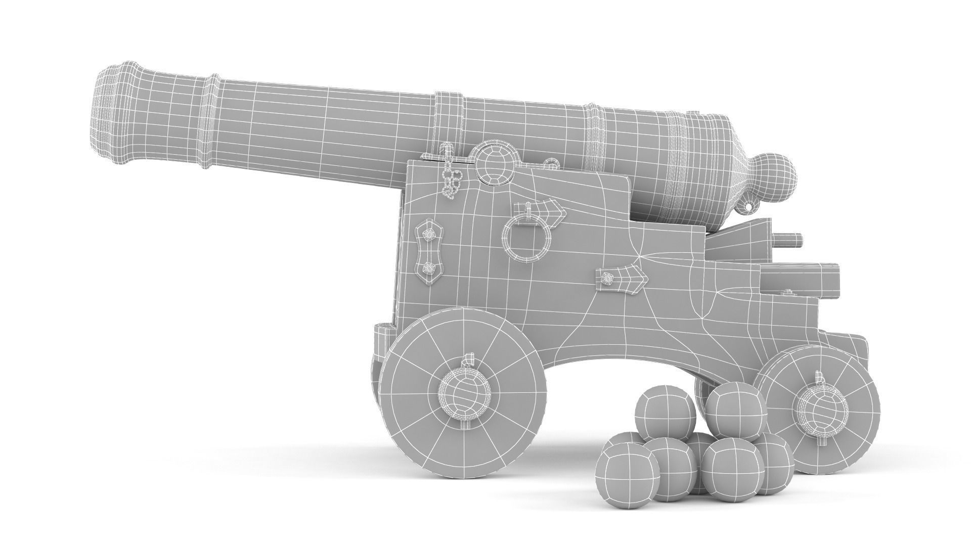 Old Cannon 3D model_8