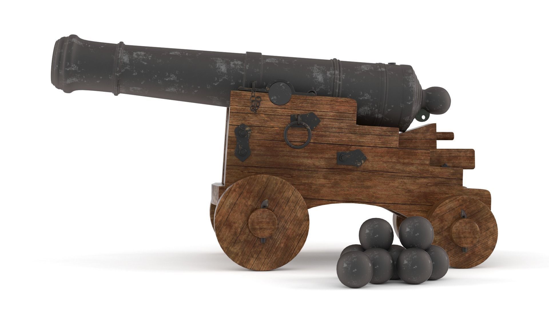 Old Cannon 3D model_1