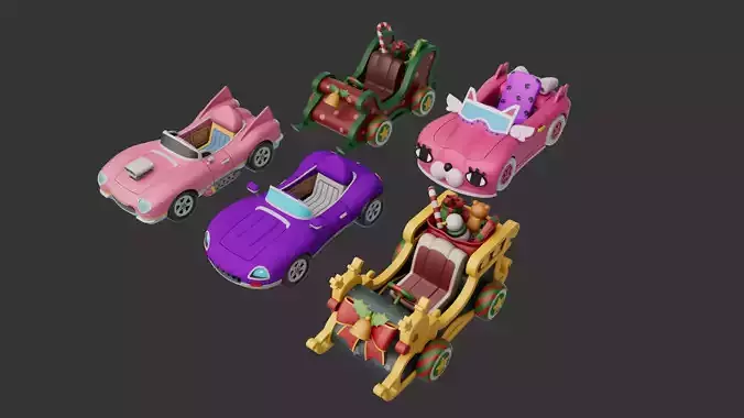 Cartoon Car Low-poly 3D model