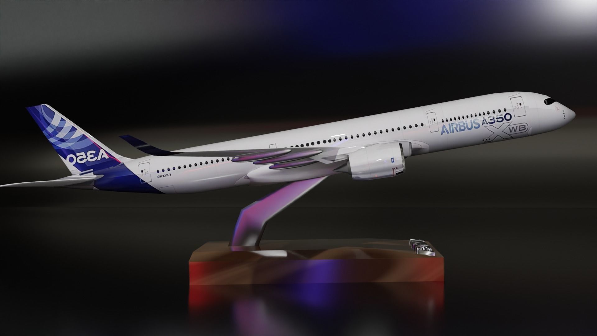 A 350 XWB model Low-poly 3D model_3