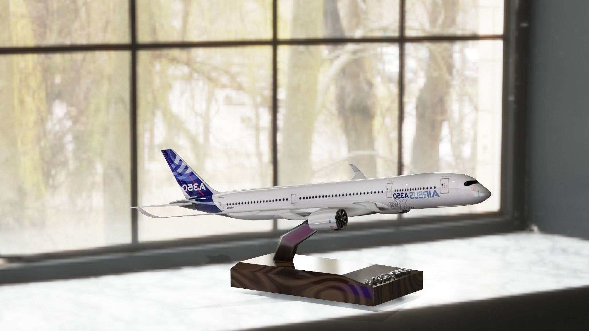 A 350 XWB model Low-poly 3D model_8