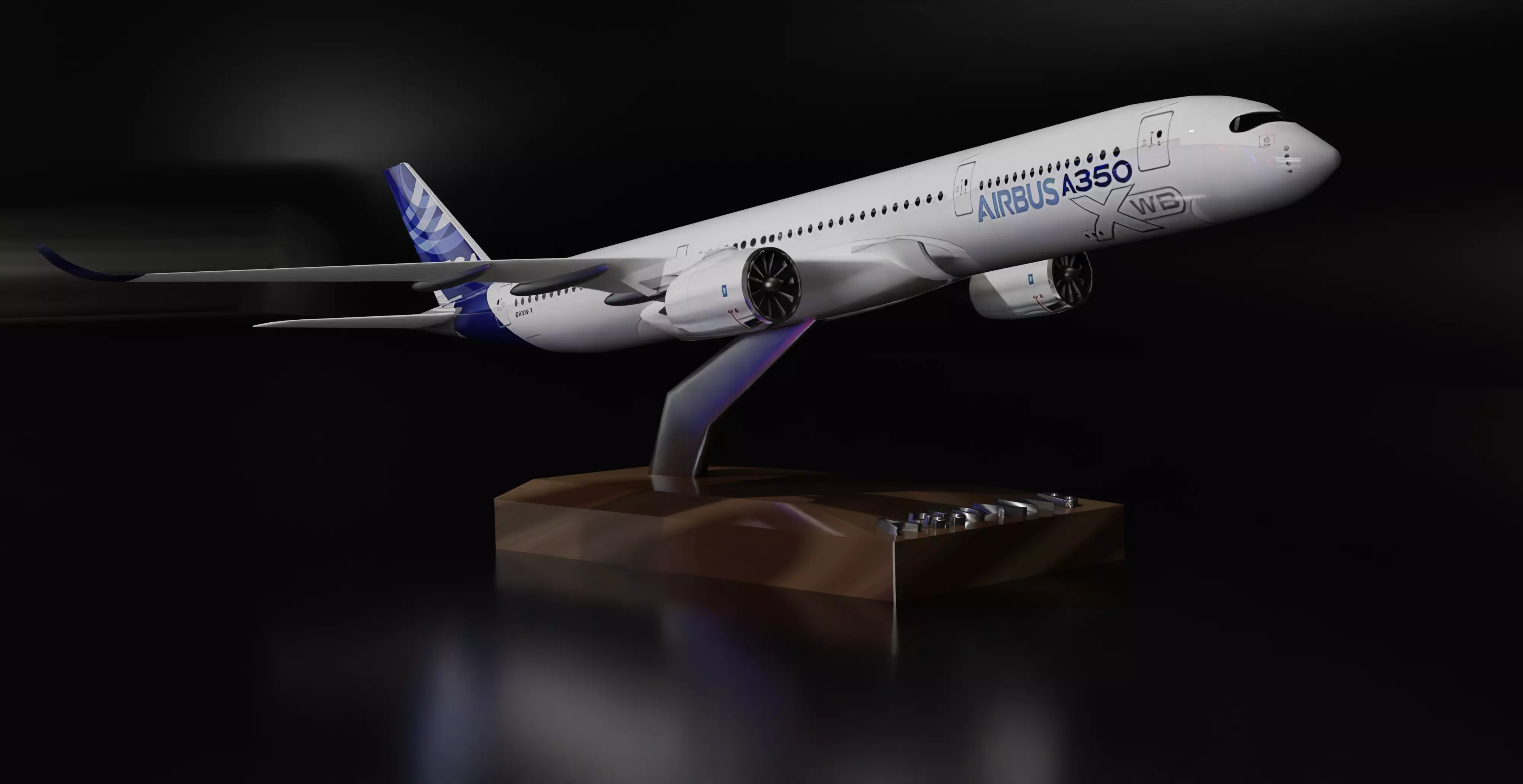 A 350 XWB model Low-poly 3D model_0
