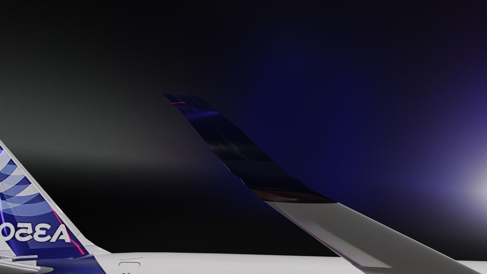 A 350 XWB model Low-poly 3D model_7