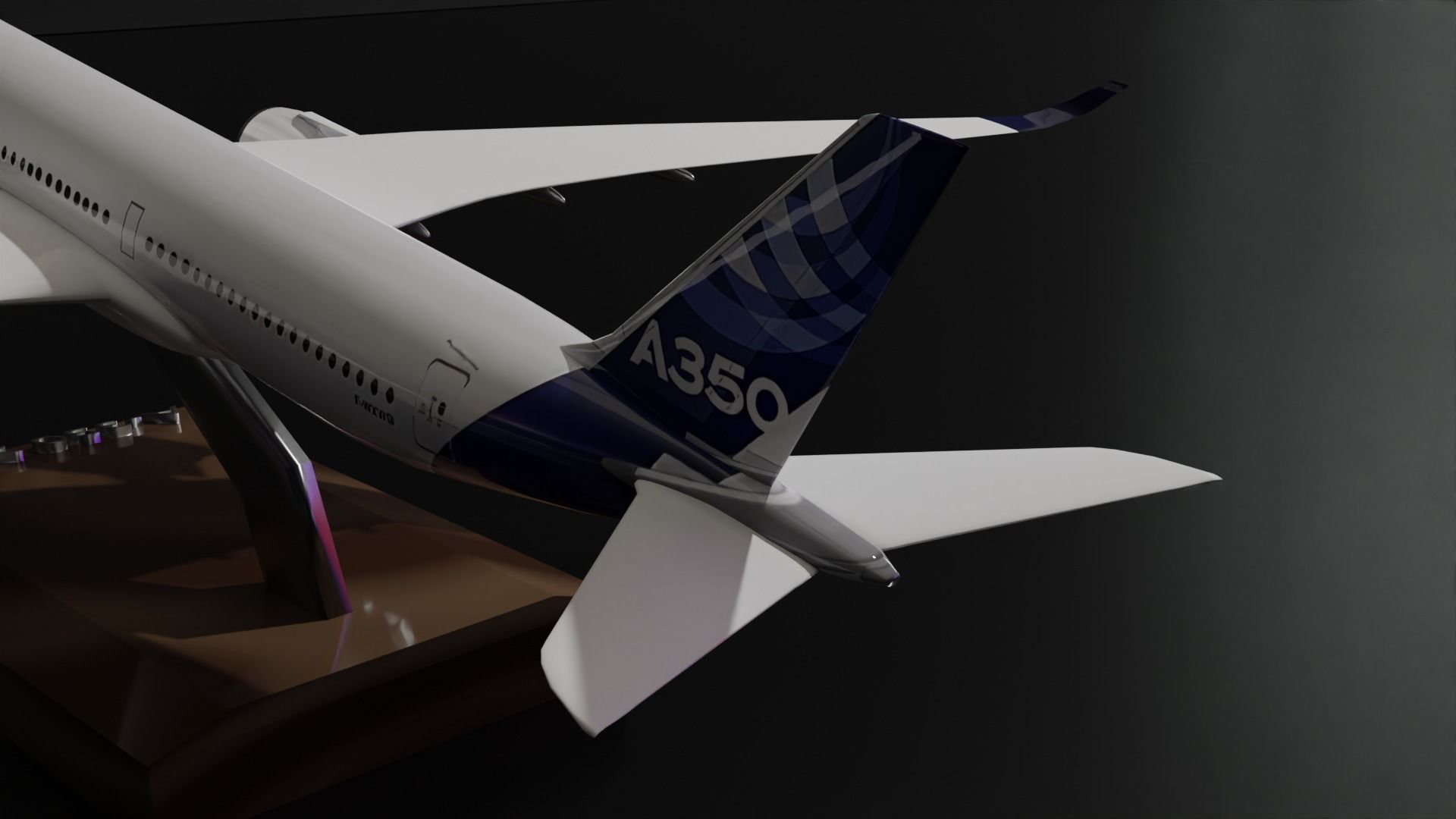A 350 XWB model Low-poly 3D model_5
