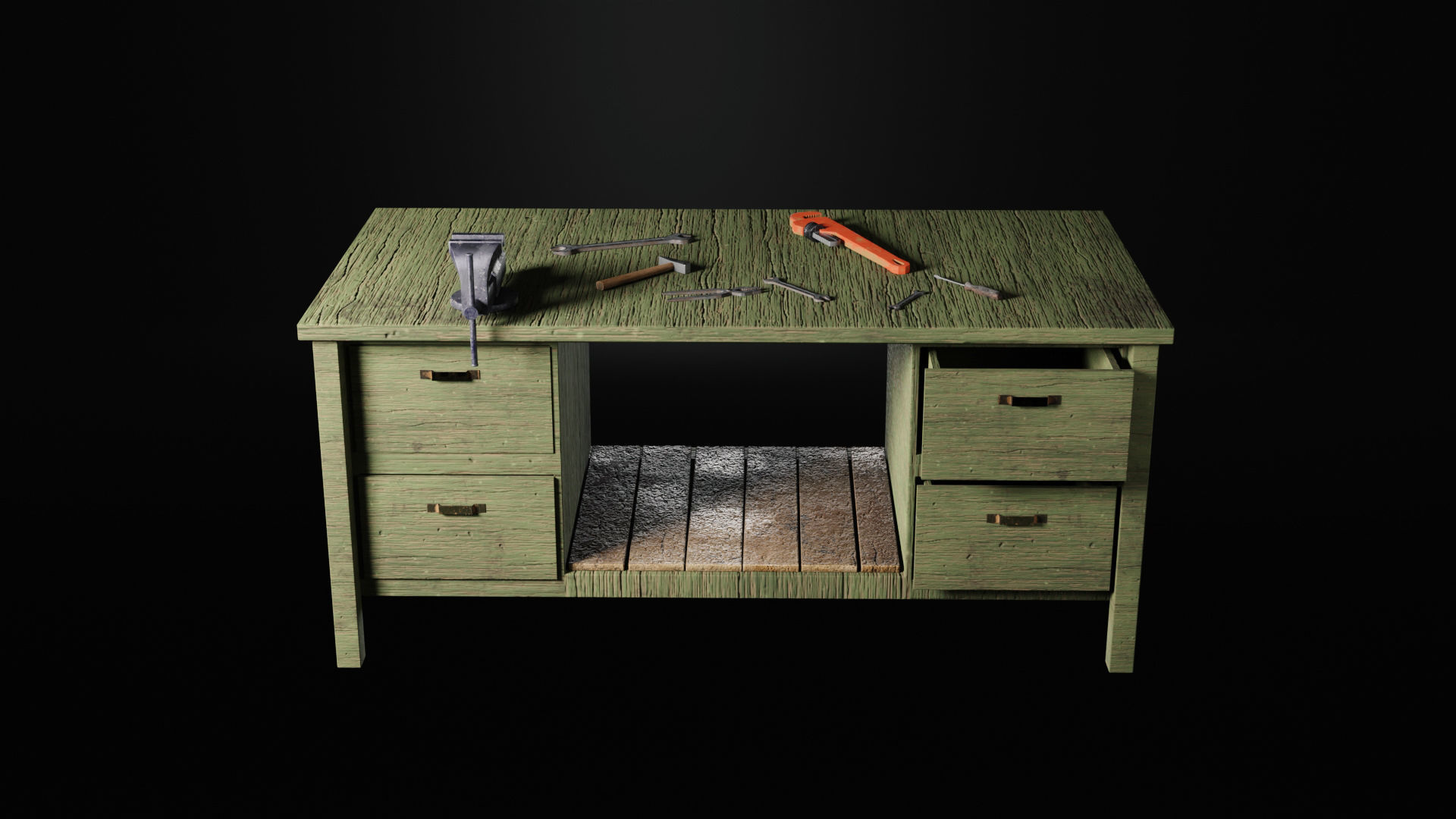 3D model Low-Poly Workbench by Nikdox VR / AR / low-poly | CGTrader