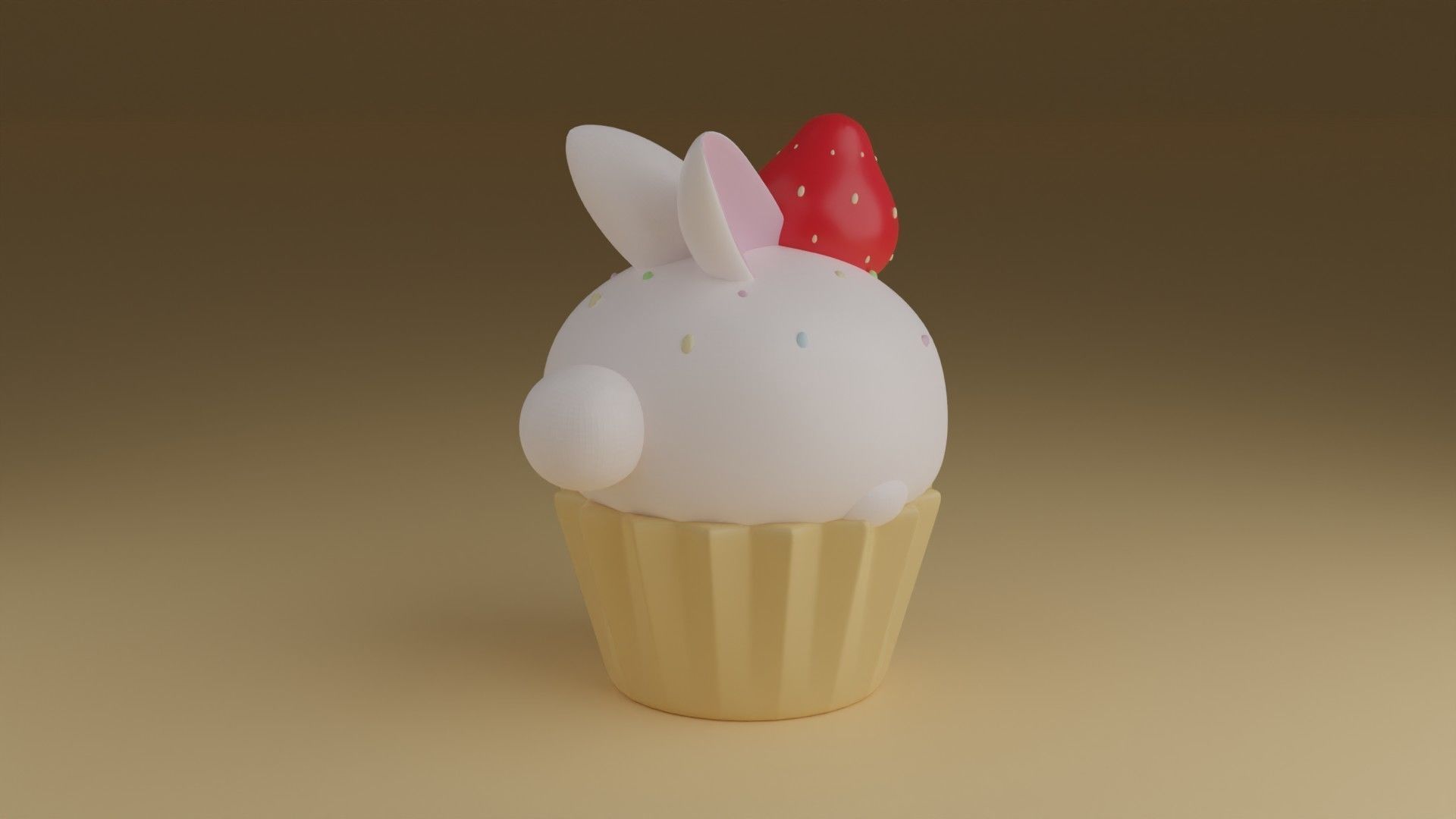 rabbit cake 3D print model_10