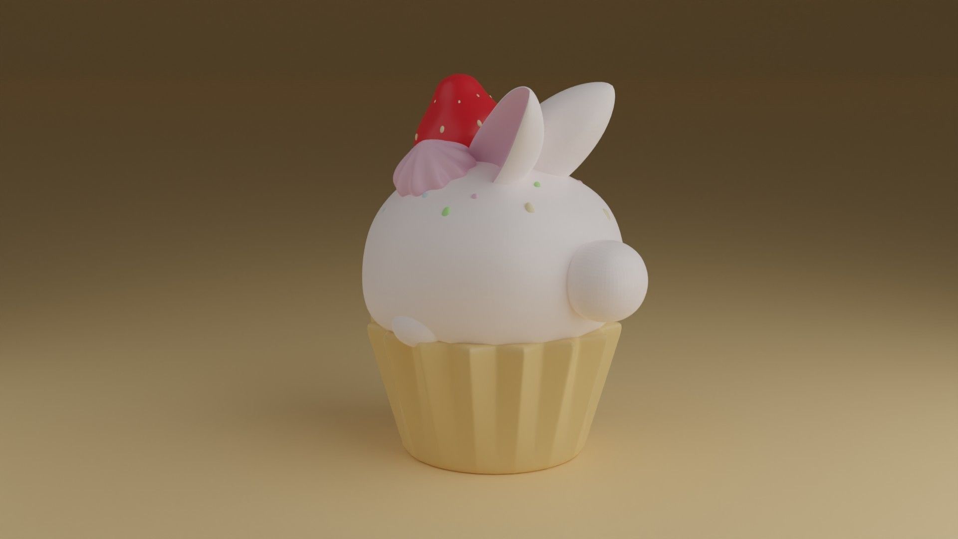 rabbit cake 3D print model_12