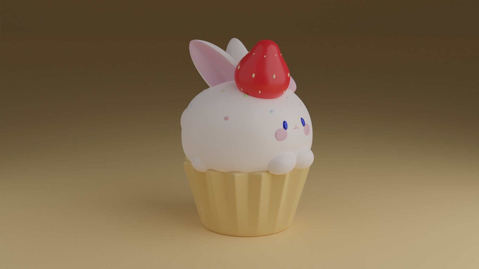 rabbit cake 3D print model_8