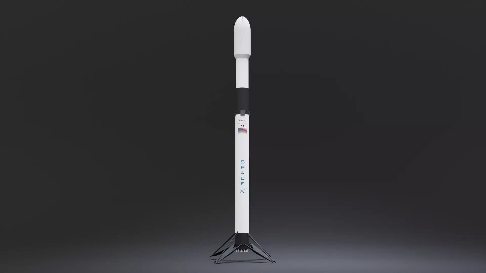 Falcon 9 - 3D Model Low-poly 3D model_0