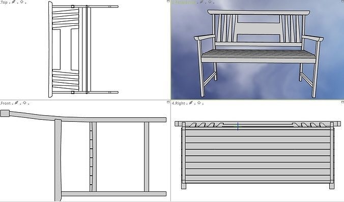 Public bench-3-0017-23-5-23 3D model
