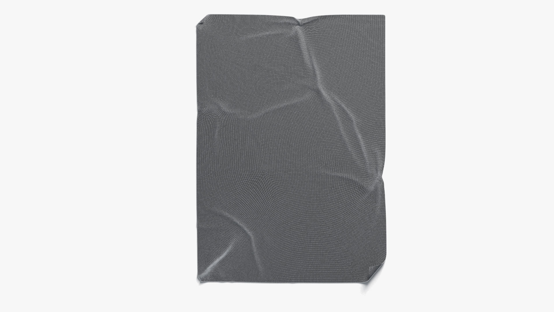 Black Wheatpaste Poster - paper crumpled glued placard Low-poly 3D model_5