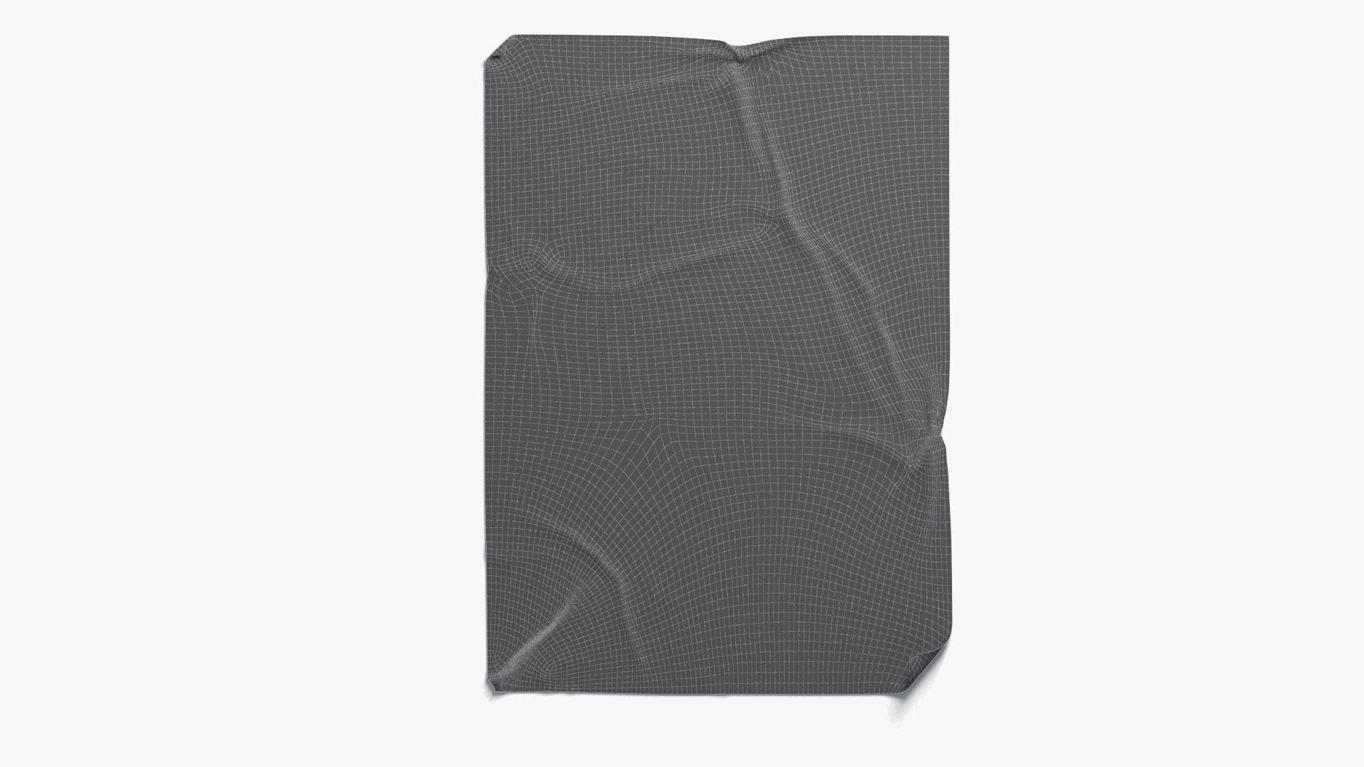 Black Wheatpaste Poster - paper crumpled glued placard Low-poly 3D model_4