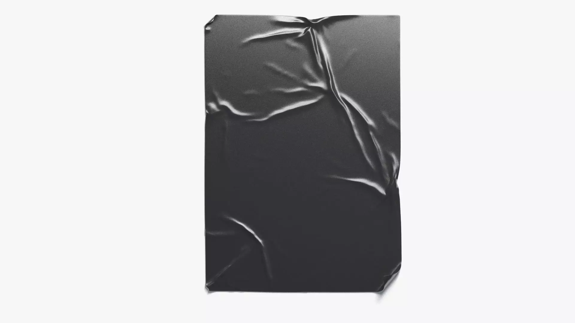 Black Wheatpaste Poster - paper crumpled glued placard Low-poly 3D model_0