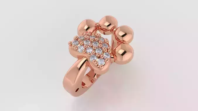 3dm stl paw earring printable jewelry model 3D model 