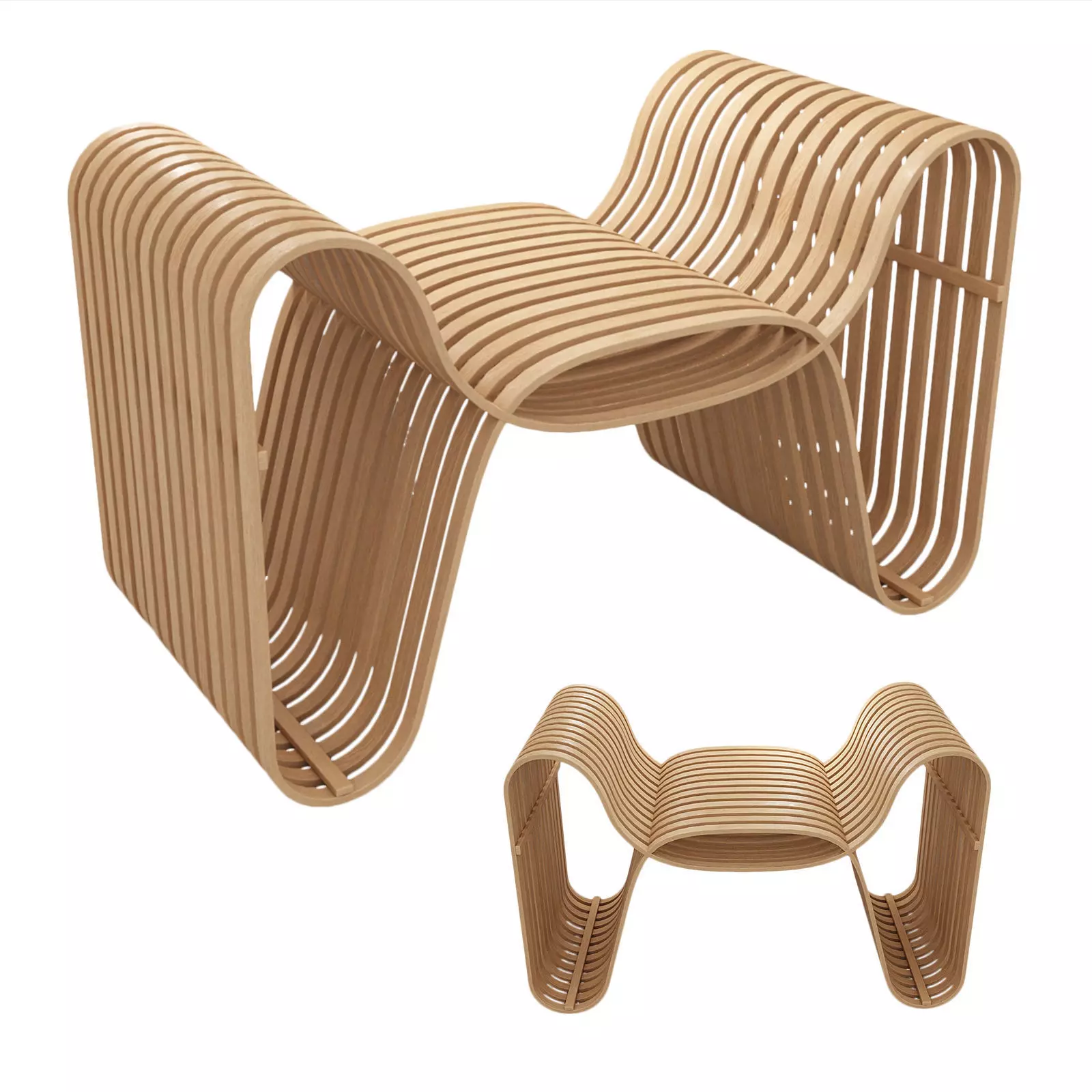 bamboo-bow-tie-chair Low-poly 3D model