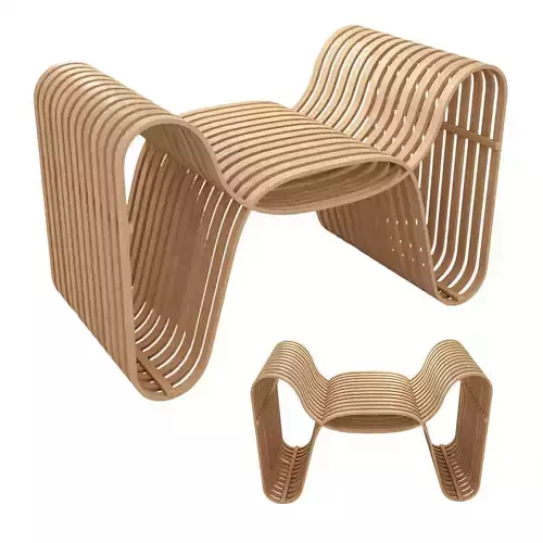 bamboo-bow-tie-chair Low-poly 3D model