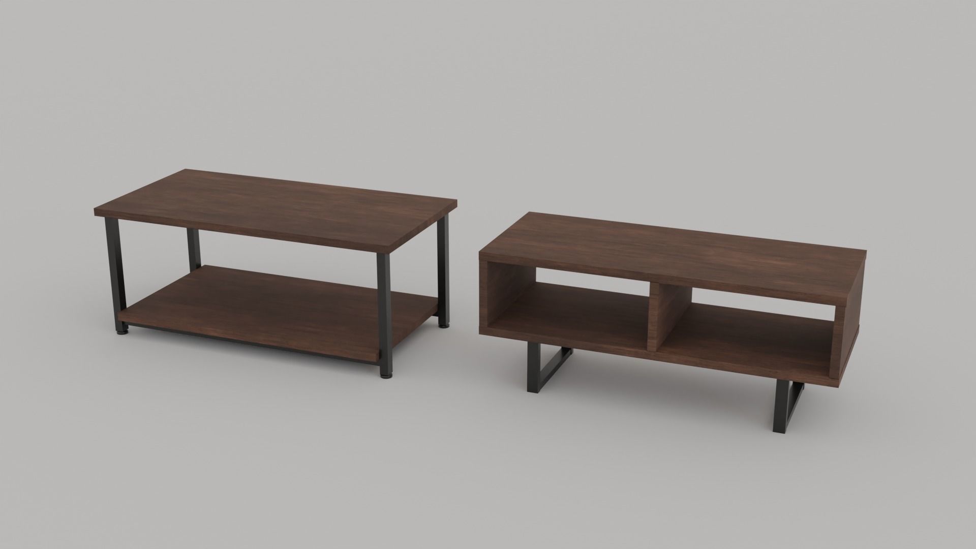 LowPoly Coffee Table Pack GameReady Asset Low-poly 3D model_5