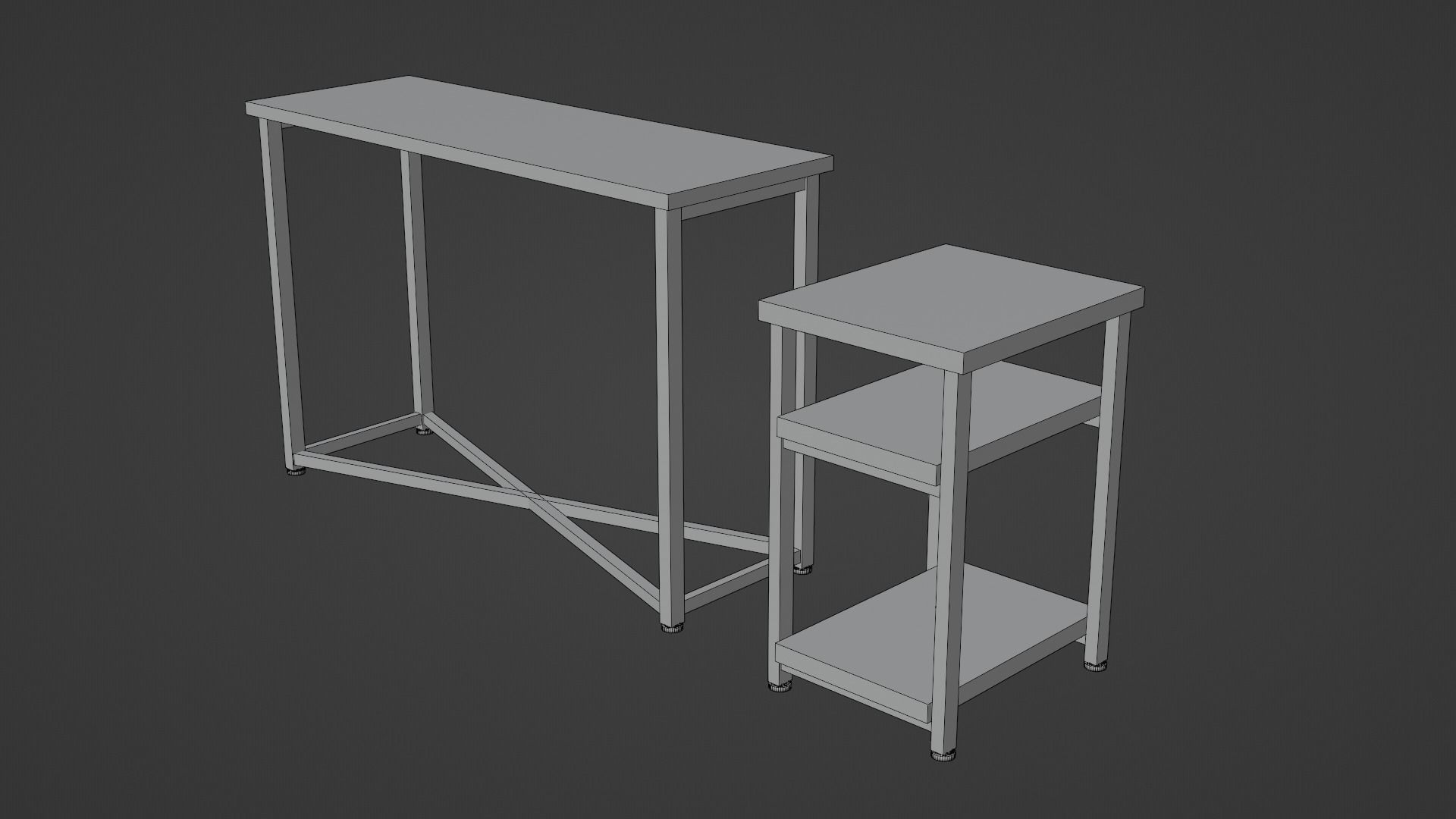 LowPoly Coffee Table Pack GameReady Asset Low-poly 3D model_10